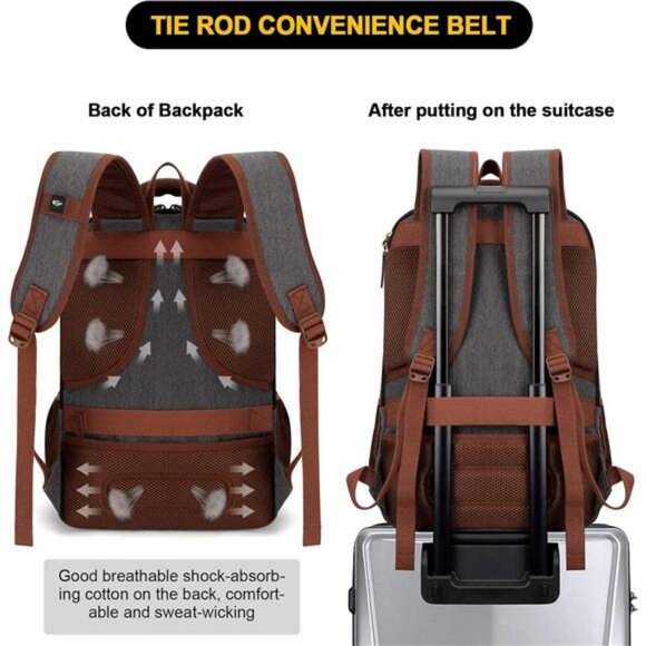 Tzowla Canvas Laptop Backpack,Bag for Men Women,Travel Work Rucksack Fits 15.6 main image 4